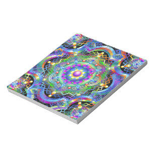 Mandala Universum psychedelische Farben Notizblock