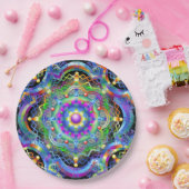 Mandala-Universum psychedelische Farben Pappteller (Party)