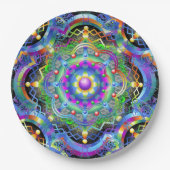 Mandala-Universum psychedelische Farben Pappteller (Vorderseite)