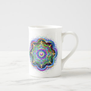 Mandala-Universum psychedelische Farben Porzellantasse