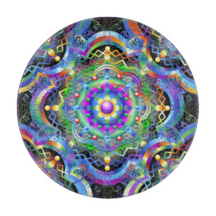 Mandala-Universum psychedelische Farben Schneidebrett