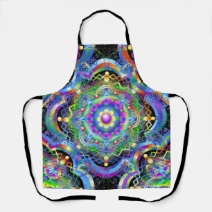 Mandala-Universum psychedelische Farben Schürze