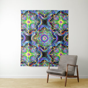 Mandala Universum psychedelische Farben Wandteppich