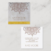 Mandala-Universum-Symbol mit Goldmetallischem Rand Quadratische Visitenkarte (Vorne/Hinten)