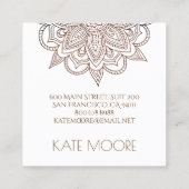 Mandala-Universum-Symbol mit Goldmetallischem Rand Quadratische Visitenkarte (Rückseite)