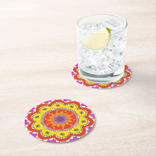 Mandala-Untersetzer Runder Pappuntersetzer (Vor Ort)