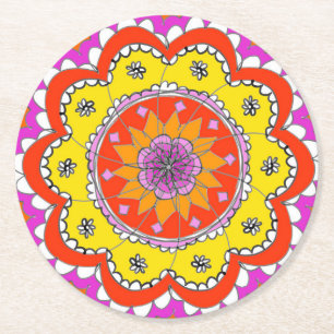 Mandala-Untersetzer Runder Pappuntersetzer