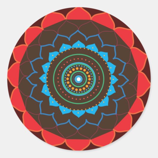 Mandala Vector Art Zeichnend Sticker (Vorderseite)