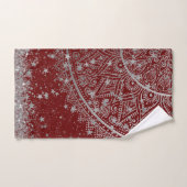 Mandala verzaubern mit Silberstern auf Rot Badhandtuch Set (Handtuch)