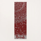 Mandala verzaubern mit Silberstern auf Rot Yogamatte (Rückseite)