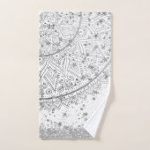 Mandala verzaubern mit Silberstern auf Weiß Badhandtuch Set (Handtuch)