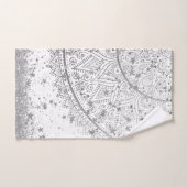 Mandala verzaubern mit Silberstern auf Weiß Badhandtuch Set (Handtuch)