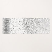Mandala verzaubern mit Silberstern auf Weiß Yogamatte (Vorderseite (Horizontal))