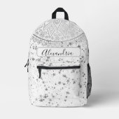 Mandala verzaubern mit Silver Stars Personalisiert Bedruckter Rucksack (Vorderseite)