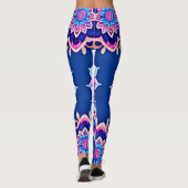 Mandala Violet Pink Geometrisches Muster Leggings (Rückseite)
