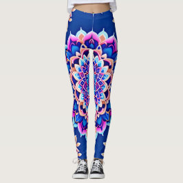 Mandala Violet Pink Geometrisches Muster Leggings