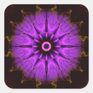 Mandala Violet Quadratischer Aufkleber