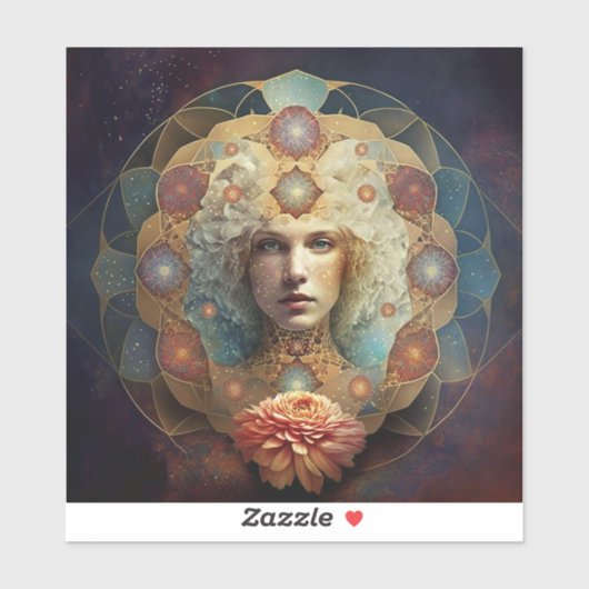 Mandala Visionäre Kunst leben Aufkleber (Blatt)