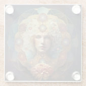 Mandala Visionäre Kunst leben Glasuntersetzer (Rückseite)