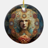 Mandala Visionäre Kunst leben Keramik Ornament (Hinten)