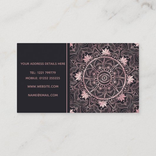 Mandala Visitenkarte (Rückseite)