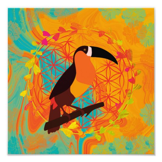 Mandala-Vogel Fotodruck (Vorne)