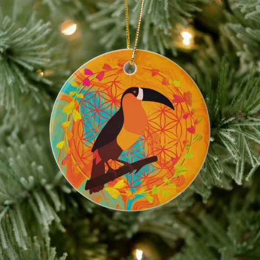 Mandala-Vogel Keramik Ornament (Baum)