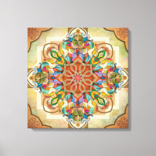 Mandala-Vögel Leinwanddruck