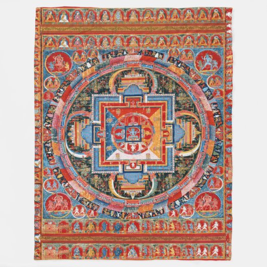 Mandala von Jnanadakini Fleecedecke (Vorderseite)