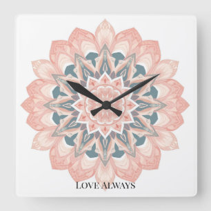 Mandala Wall Clock - Arabesque Art Quadratische Wanduhr
