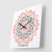 Mandala Wall Clock - Arabesque Art Quadratische Wanduhr (Winkel)