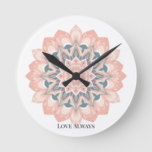 Mandala Wall Clock - Arabesque Art Runde Wanduhr (Vorderseite)