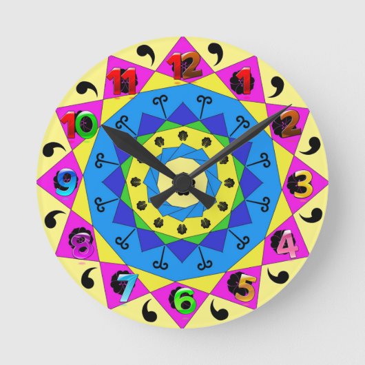 Mandala Wall Clock Runde Wanduhr (Vorderseite)
