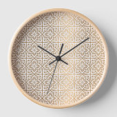 Mandala Wall Clock: White and Gold Uhr (Vorderseite)