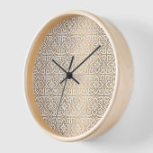 Mandala Wall Clock: White and Gold Uhr (Winkel)