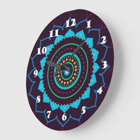Mandala Wallclock Große Wanduhr (Winkel)