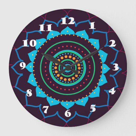 Mandala Wallclock Große Wanduhr (Vorderseite)