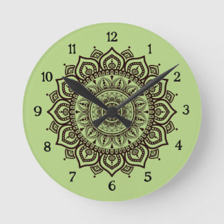 Mandala-Wanduhr Elegante spirituelle Heimdekoratio Runde Wanduhr