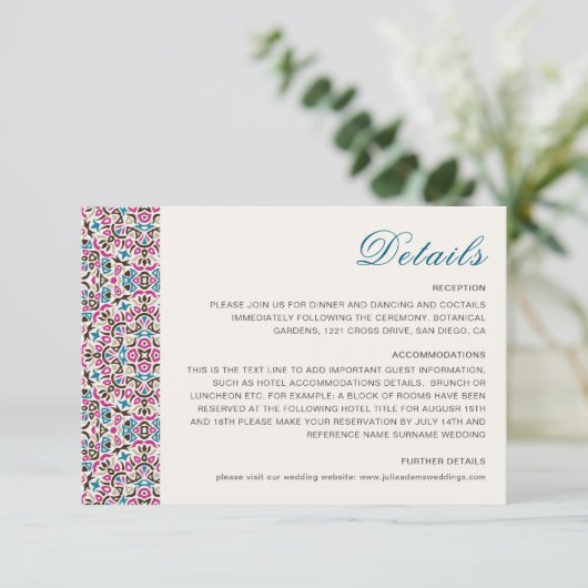 Mandala Wedding Begleitkarte (Stehend Vorderseite)