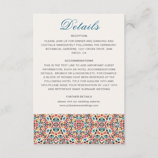 Mandala Wedding Begleitkarte (Vorderseite)