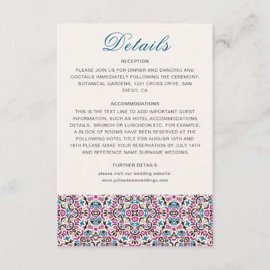 Mandala Wedding Begleitkarte (Vorderseite)