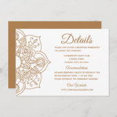 Mandala Wedding Details Brown Boho Indian Modern Einladung (Vorne/Hinten)