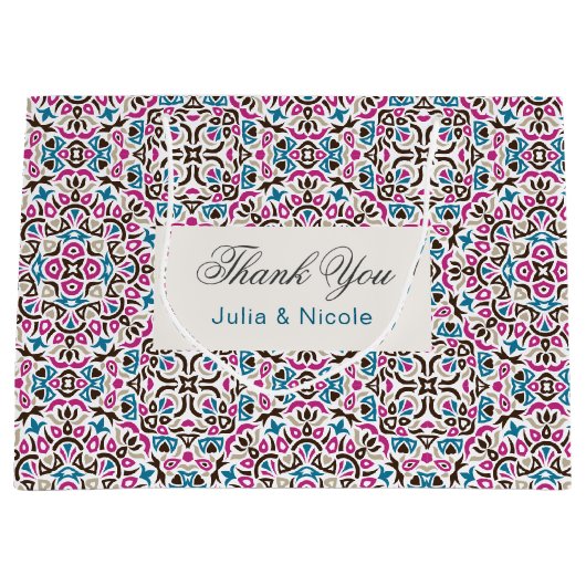 Mandala Wedding Große Geschenktüte (Vorderseite)