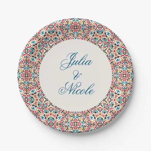 Mandala Wedding Pappteller (Vorderseite)