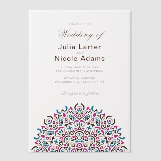 Mandala Wedding Pergament Einladungen (Vorderseite)