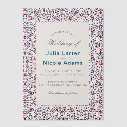 Mandala Wedding Pergament Einladungen (Vorderseite)