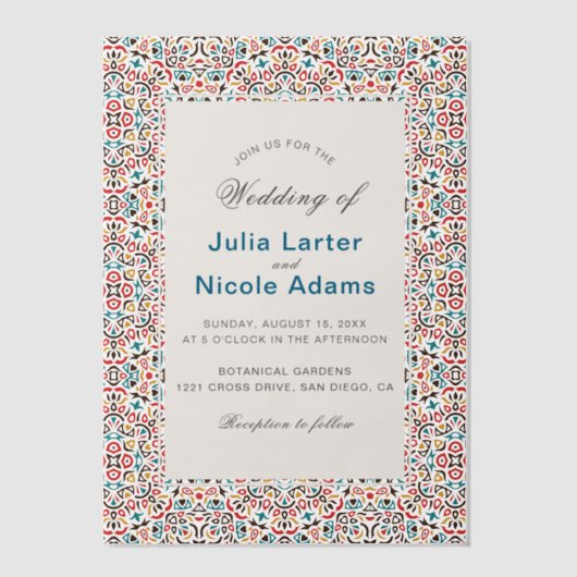 Mandala Wedding Pergament Einladungen (Vorderseite)