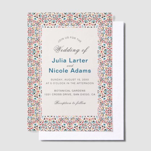 Mandala Wedding Pergament Einladungen (Versetzt)