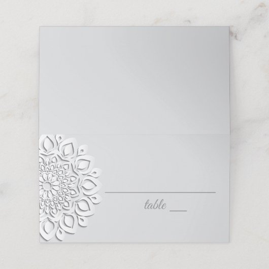 Mandala Wedding Platzkarte (Außenseite Aufgefaltet)