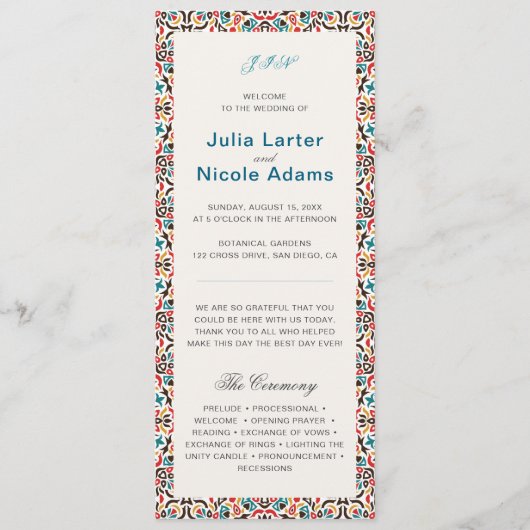 Mandala Wedding Programm (Vorderseite)